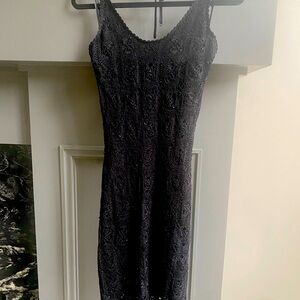 Black halter cocktail dress